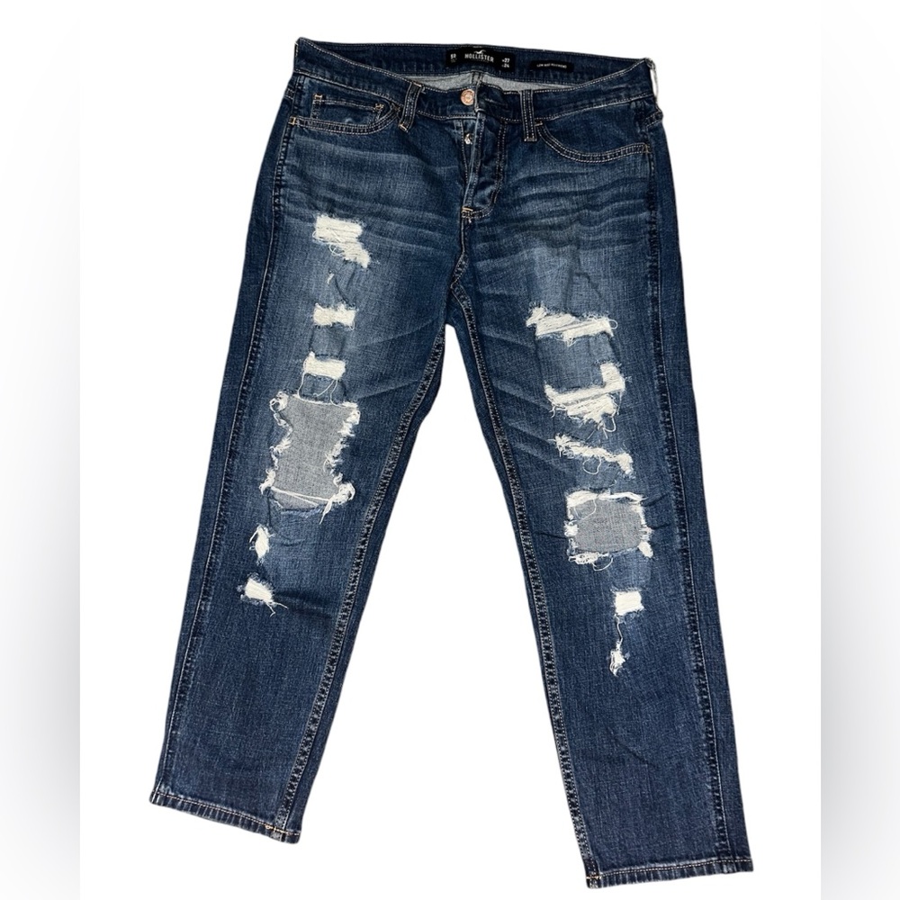 Hollister low-rise distressed blue denim skinny jeans